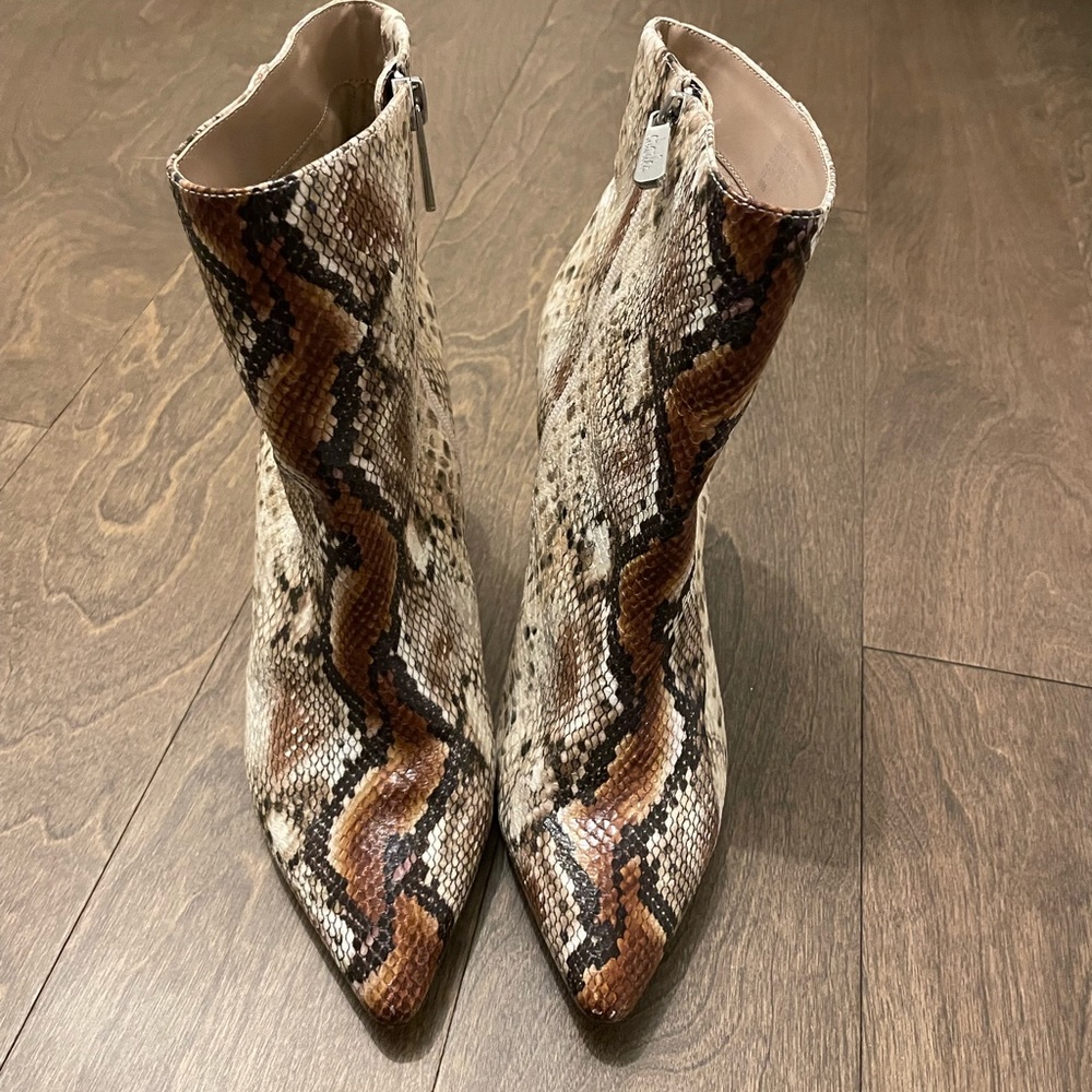 Snake Print Heeled Booties size 10